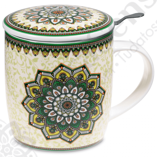 Mandala teásbögre szett zöld lótusz Mandala teásbögre szett zöld lótusz